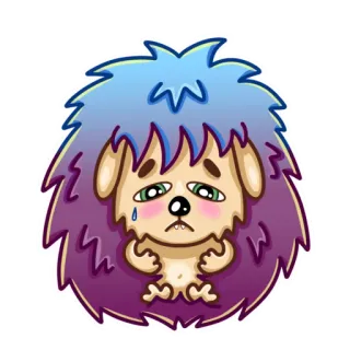 😪 53a0fd75 riccio, triste, piangendo, animale, cartone animato, carino telegram sticker