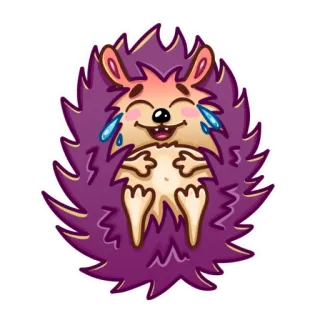 😂 84350683 riccio, ridere, cartone animato, animale, carino, gioia telegram sticker