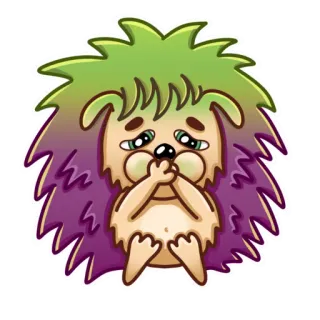 🤢 d0caec73 riccio, triste, carino, animale, adesivo telegram sticker