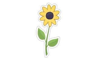 🌻 34e2cab8 flower, sunflower, plant, yellow, nature whatsapp sticker