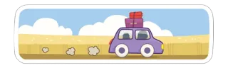🚗 919c67b5 cartoon, travel, car, luggage, road, desert whatsapp sticker
