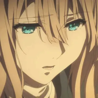 ✨ 0f0d56d2 Violet Evergarden 动漫, 悲伤, 情感, 角色, 薇尔莉特·伊芙加登, 女孩, 肖像 telegram sticker