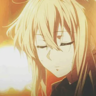 💎 1b8c01f1 Violet Evergarden 动漫, 角色, 插画, 女孩, 薇尔莉特·伊芙加登, 情感 telegram sticker