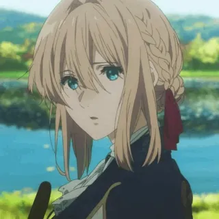 💎 5bd67236 Violet Evergarden 动漫, 女孩, 薇尔莉特·伊芙加登, 角色, 肖像 telegram sticker