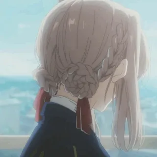 ✨ 85c2fd52 Violet Evergarden 动漫, 女孩, 辫子, 背影, 薇尔莉特永恒花园 telegram sticker