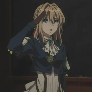✨ cae077aa Violet Evergarden 动漫, 角色, 女性, 敬礼, 薇尔莉特·伊芙加登 telegram sticker