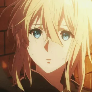 💎 ee5849a2 Violet Evergarden 动漫, 角色, 悲伤, 动画, 女孩 telegram sticker