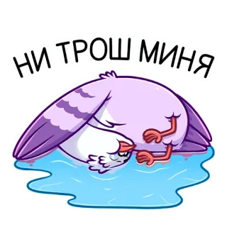 😭 189d279f НИ ТРОШ МИНЯ chim, buồn, bồ câu, hoạt hình, dễ thương, khóc, khó chịu telegram sticker