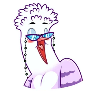 😊 e8b11403 chim, hoạt hình, kính râm, hài hước, dễ thương, nhân vật, gia cầm telegram sticker