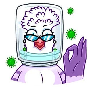 👌 f634fcd6 chim, kính, nhân vật, covid, vi-rút, dấu OK, khoa học telegram sticker