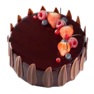 🎂 00c90ef3 cake, chocolate, berries, dessert, food telegram sticker