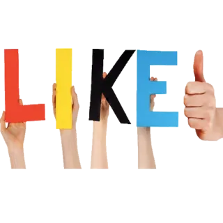 👍 7c08dfe1 LIKE like, thumbs up, letters, agreement telegram sticker