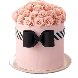 🎂 c7bc2807 cake, flowers, pink, roses, sweet telegram sticker