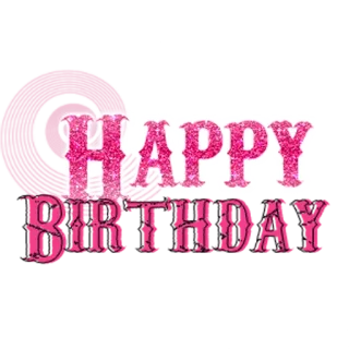 👏 d775b994 HAPPY BIRTHDAY celebration, greeting, party, festive, pink, glitter telegram sticker