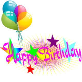 🎈 e5a49491 Happy Birthday birthday, celebration, balloons, stars telegram sticker