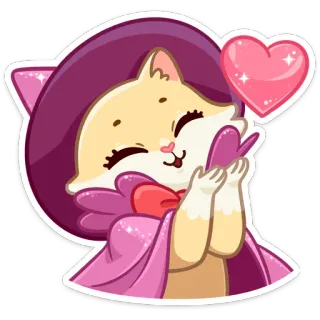 ❤️ cad3c7c0 kot, serce, pocałunek, miłość, słodkie, naklejka telegram sticker