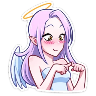 🥺 9835a451 ange, ailes, animé, fille, dessin animé, auréole, mignon whatsapp sticker