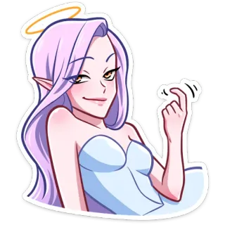 🥴 aecdcf9e ange, animé, fille, dessin animé, autocollant, femme, mignon, geste whatsapp sticker
