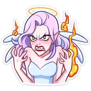 😡 b99c7b94 en colère, démon, diable, dessin animé, mal, rage, autocollant whatsapp sticker