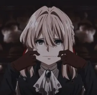 😍 c9876457 Violet Evergarden Animé, Personnage, Gants, Triste, Émotionnel, Tenue de cérémonie telegram sticker