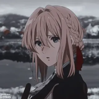 👍 cd512ddf Violet Evergarden Anime, Fille, Portrait, Animation, Dessin animé, Personnage telegram sticker