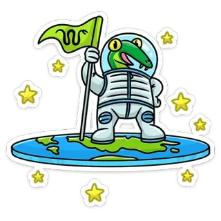 👩‍🚀 227487a0 ヘビ, 宇宙飛行士, 旗, 漫画, 地球平面説, 星, 宇宙服, 爬虫類 telegram sticker