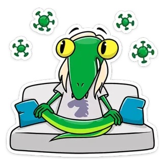🦠 dda347db ヘビ, ソファ, ウイルス, 漫画, 動物, ステッカー telegram sticker