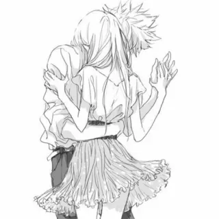 ❤ 2a15cf5a Anime, Couple, Étreinte, Romance, Amour, Croquis telegram sticker