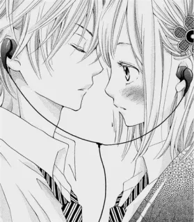 ❤ 5a94792a Anime, Manga, Romance, Couple, Casque, Amour, Mignon telegram sticker