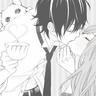 ❤ 6d5de456 Anime, Baiser, Romance, Amour, Couple, Manga telegram sticker