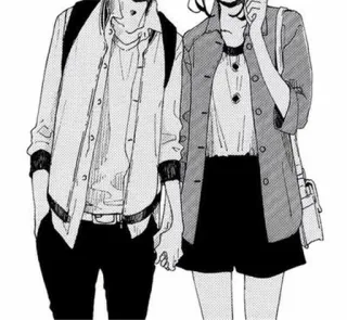 ❤ 884760fd Anime, Couple, Se tenant la main, Manga telegram sticker