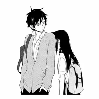 ❤ bf77d8d6 Anime, Manga, Couple, Étudiant, Sac à dos telegram sticker