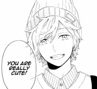 ❤ d64d8fdf YOU ARE REALLY CUTE! Animé, Manga, Mignon, Garçon, Chapeau, Sourire telegram sticker