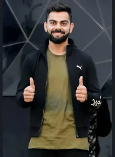 👍 43b8cdcd Virat Kohli Virat Kohli, Cricket, Joueur de cricket indien, Athlète, Sport, Pouce levé, Puma telegram sticker