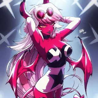 🎤 11571a01 Dämon, Sukkubus, Anime, Teufel, Fantasy, Hörner telegram sticker