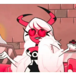 🎤 978002fe Cartoon, Teufel, Weiblich, Dämon, Figur, Brille telegram sticker