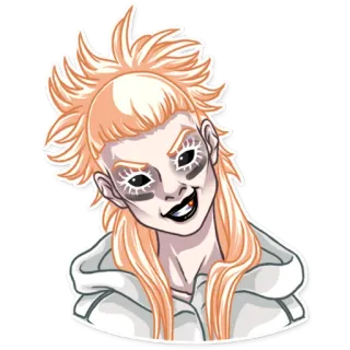 😈 052a2c43 ポートレート, ステッカー, デジタルアート, 女性, イラスト, メイク telegram sticker