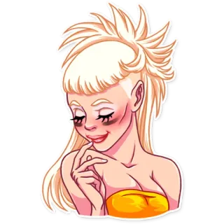 ☺️ 4fb55810 ブロンドの女性, 女性, 人, キャラクター, ブロンドヘア, 漫画, クリップアート telegram sticker