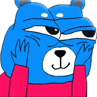 🥰 30406536 Meme, Oso azul, Meme de Pepe telegram sticker