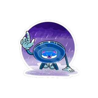 🧎‍♂ 43767b34 moneda, dibujo animado, shiba, perro, azul, personaje, pegatina telegram sticker