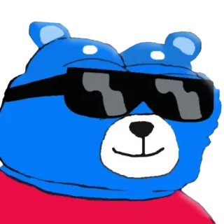 😎 50b80f6b dibujos animados, oso azul, gafas de sol, genial, personaje telegram sticker