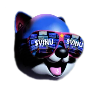 😎 5b858727 $VINU doge, meme, criptomoneda, shiba inu, dinero, signo de dólar, gafas de sol telegram sticker