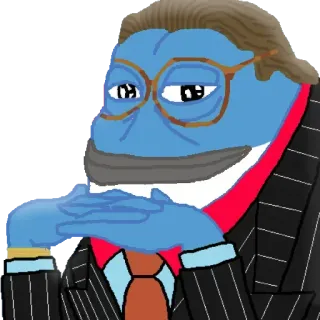🤔 814ddaaf Pepe, Meme, Rana, Traje, Gafas, Negocios telegram sticker