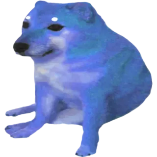 😕 9108e87d perro, meme, Cheems, animal, azul, lindo telegram sticker