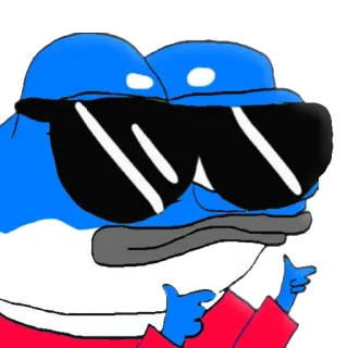 👈 c1d2dcc8 rana, gafas de sol, cool, dibujos animados, personaje, divertido telegram sticker