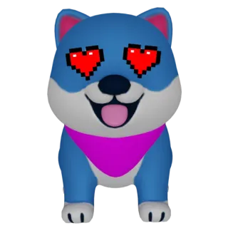 😍 c59df603 perro, amor, pixel art, animal, ojos de corazón, perro de dibujos animados, lindo telegram sticker
