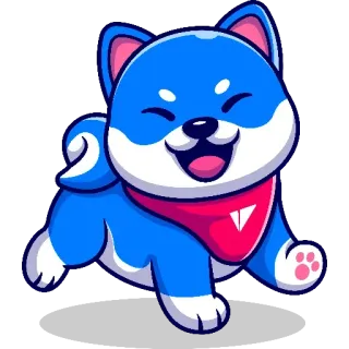 😄 d9b46e6e perro, lindo, dibujos animados, shiba inu, feliz, animal telegram sticker