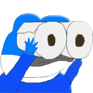 👀 f672aa90 Dibujo animado, Meme, Divertido, Personaje, Azul, Ojos, Impactado telegram sticker