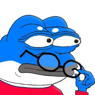 😳 3c6f8313 Pepe the Frog 페페, 개구리, 밈, 인터넷 밈, 안경, 만화 telegram sticker