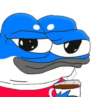 ☕️ b1c97956 Pepe the Frog 페페, 개구리, 밈, 인터넷 밈, 마시는, 커피 telegram sticker
